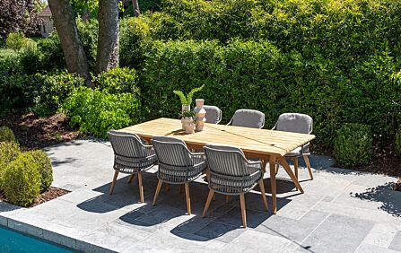4 Seasons Outdoor Ancora Six Seat Teak Outdoor Dining Set-213842/91147 1