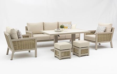 JB Furniture Exclusive Conrad Three Seat Adjustable Outdoor Sofa Set - Latte-CW-AR212B 1