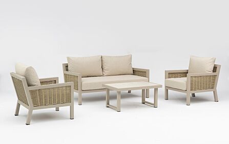 JB Furniture Exclusive Conrad Two Seat Outdoor Aluminium Sofa Set - Latte-CW-AS083 1