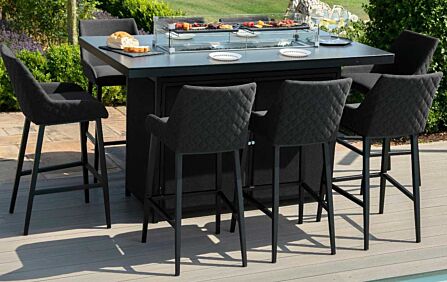 Maze Regal Charcoal 8 Seat Fire Pit Bar Set -FB-BAR-REG-8SRC-FP-AL-ST 1