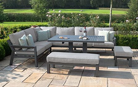 Maze New York Corner Adjustable Garden Dining Set - Dove Grey-ALU-NY-103030-R-DG 1