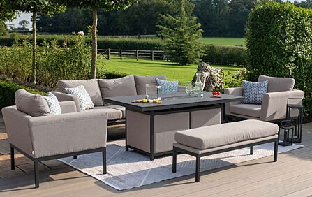 Maze Pulse Oatmeal 3 Seat Sofa Set With Firepit Table-FB-PUL-3SD-FPT-OT 1