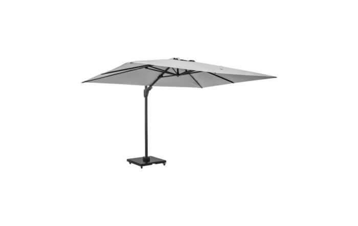Platinum Challenger T2 3.5 x 2.6m Rectangular Luna Grey Free Arm Parasol With 90kg Wheeled Base-18-304-LG & 18-125