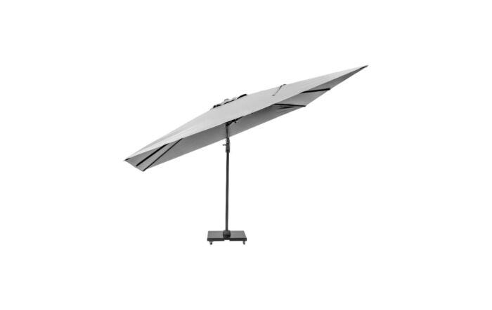 Platinum Challenger T2 3.5 x 2.6m Rectangular Luna Grey Free Arm Parasol With 90kg Wheeled Base-18-304-LG & 18-125