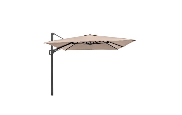 Platinum Challenger T2 3.5 x 2.6m Rectangular Taupe Parasol With 90kg Wheeled Base-18-304-TA & 18-125