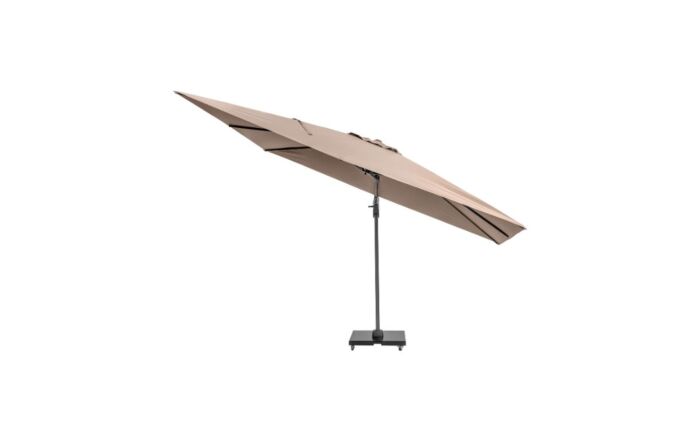 Platinum Challenger T2 3.5 x 2.6m Rectangular Taupe Parasol With 90kg Wheeled Base-18-304-TA & 18-125