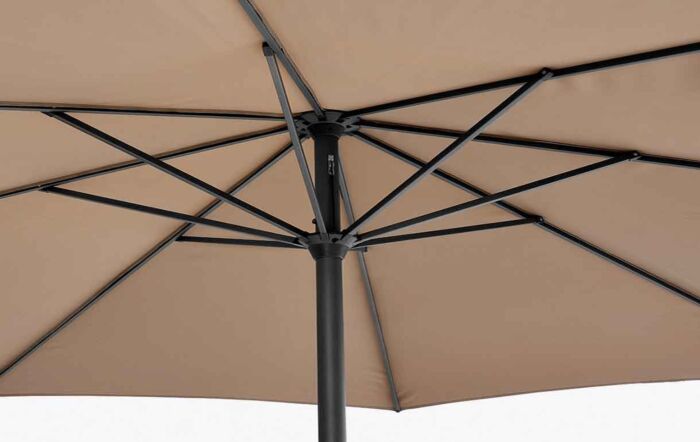 Platinum Riva 3.5m Round Parasol with 25kg Base - Taupe-18-120-TA / 18-205-25