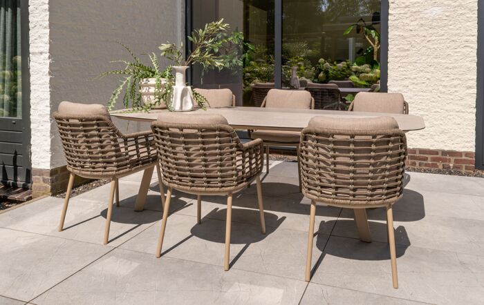 4 Seasons Outdoor Puglia 6 Seat Oval Garden Dining Set-91627/91533