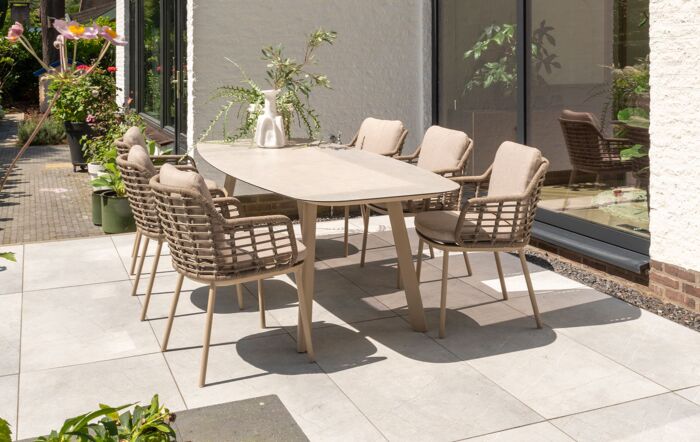 4 Seasons Outdoor Puglia 6 Seat Oval Garden Dining Set-91627/91533