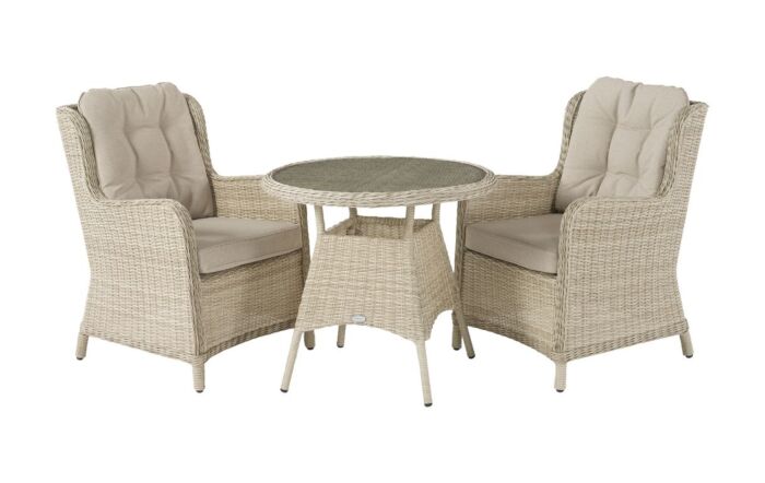 Bramblecrest Chedworth Sandstone Rattan Bistro Set -X21WCW80RD1-2
