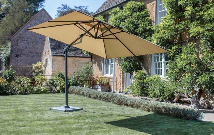Bramblecrest Chichester 3M Square Cantilever Parasol Including Granite Base And Cover-X18PG30SQ1