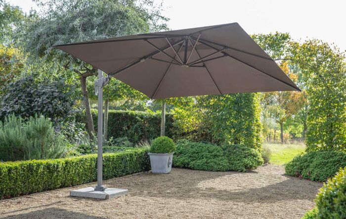 Bramblecrest Lichfield Grey 2.7m Square Side Post Parasol with Granite Base & FREE Protective Cover -X18PG27SQ2 1