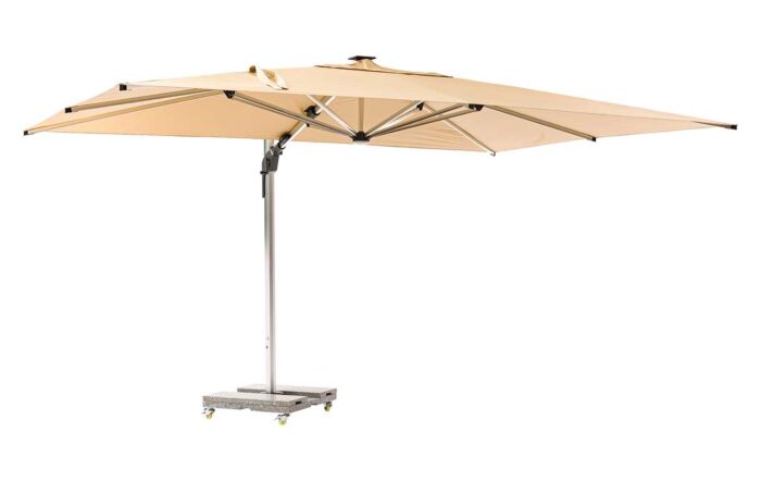 Bramblecrest Worcester Sand 4m x 3m Rectangle Cantilever LED Parasol with Cover -SPSLP15
