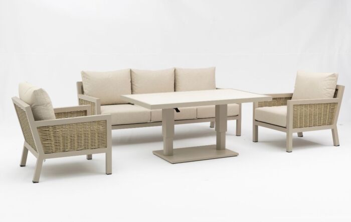 JB Furniture Exclusive Conrad Three Seat Adjustable Outdoor Sofa Set - Latte-CW-AR212B