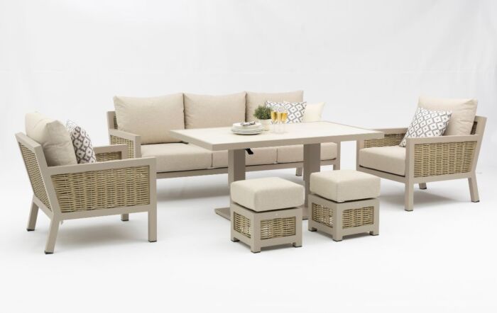 JB Furniture Exclusive Conrad Three Seat Adjustable Outdoor Sofa Set - Latte-CW-AR212B