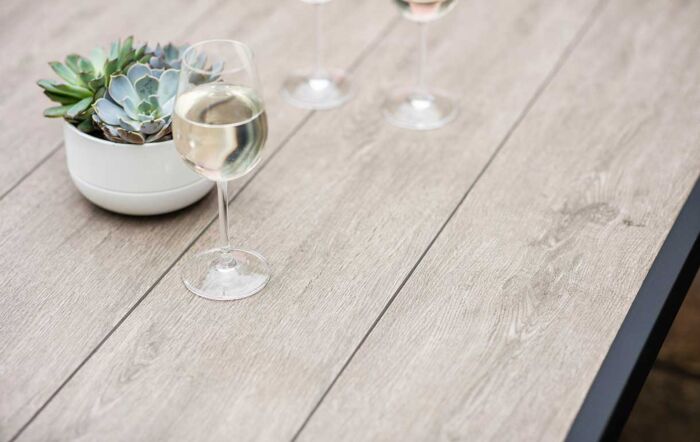 Bramblecrest Mauritius Large Outdoor Corner Sofa with Armchair and Adjustable Table - Grey-X23AMAMCDT2