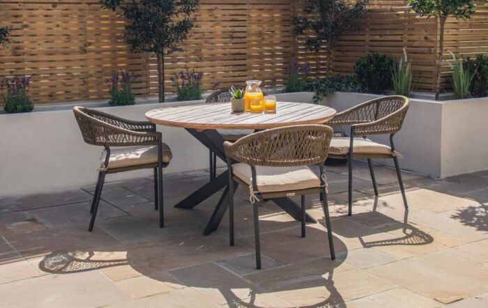 Maze Bali Rope Olive Green Four Seat Dining Set -BALI-4SRDS-GR-OT 1