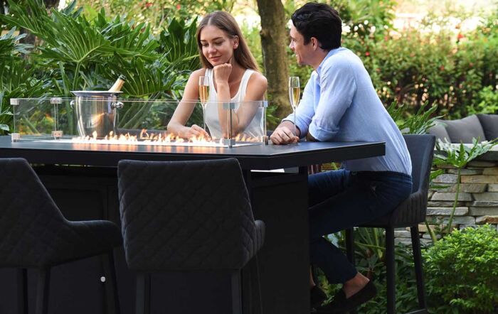 Maze Regal Charcoal 8 Seat Fire Pit Bar Set -FB-BAR-REG-8SRC-FP-AL-ST