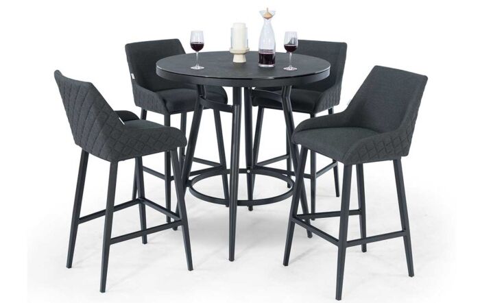 Maze Regal Charcoal 4 Seat Round Bar Set -Maze Regal 4 Seat Round Bar Set - Charcoal 1