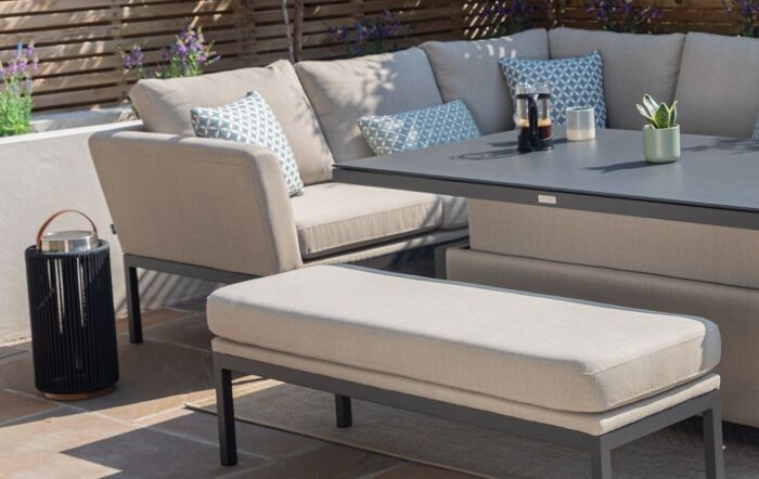 Maze Pulse Oatmeal Corner Dining Set With Rectangular Rising Table-FB-PUL-RCD-OT