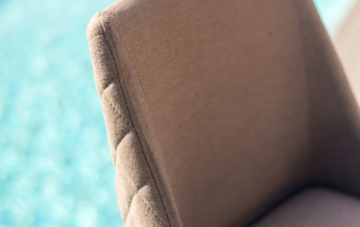 Maze Outdoor Fabric Regal Oatmeal 4 Seat Round Bar Set -FB-BAR-REG-4SRD-SS-OT