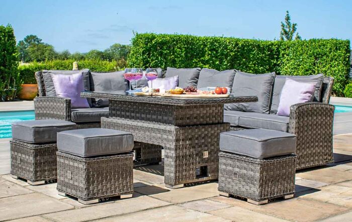 Maze Victoria Rectangular Corner Dining Set with Rising Table-VIC-507035