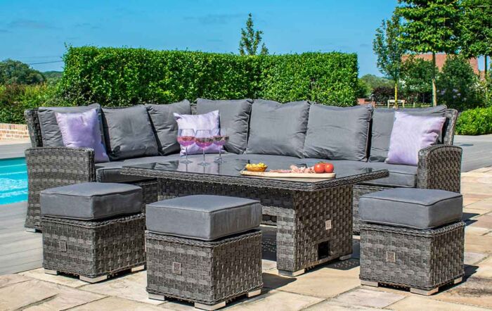 Maze Victoria Rectangular Corner Dining Set with Rising Table-VIC-507035