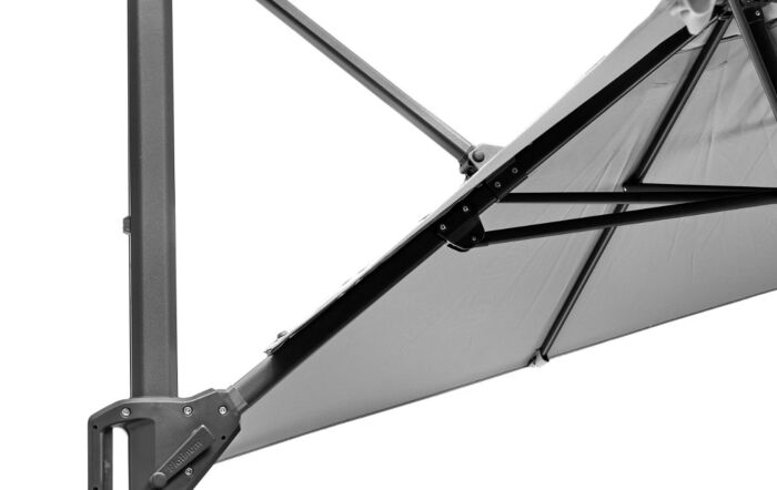 Platinum Voyager T1 3m x 2 m Rectangular Luna Grey Parasol With 90kg Wheeled Base-18-302-LG & 18-125