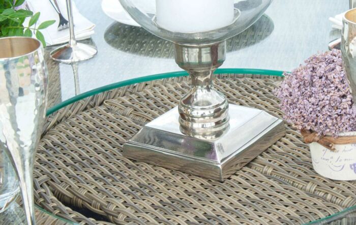 Maze Winchester 6 Seat Round Garden Dining Set With Lazy Susan-KIT-WN-135-RB-HC-LS