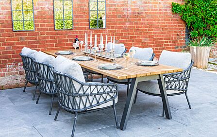 4 Seasons Outdoor Calpi 6 Seat Rectangular Teak Garden Dining Set