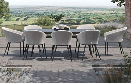 Maze Ambition Oatmeal 8 Seat Oval Dining Set 
