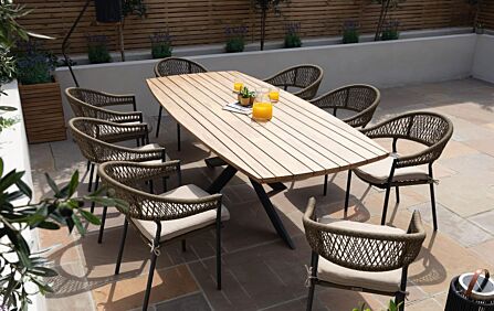 Maze Bali Rope 8 Seat Oval Dining Set 