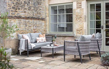 Bramblecrest Mauritius Grey Two Seater Garden Sofa Set