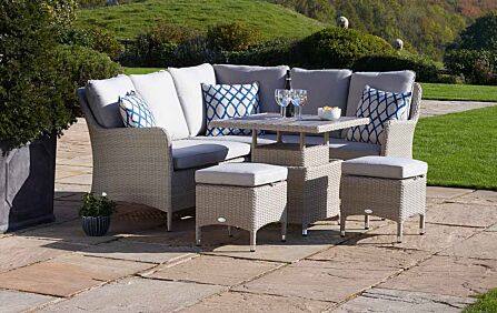 Bramblecrest Tetbury Mini Outdoor Sofa Set with Adjustable Table - Nutmeg