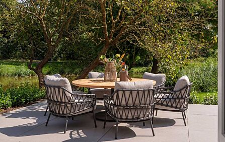 4 Seasons Outdoor Calpi 6 Seat Low Dining with Prado Table
