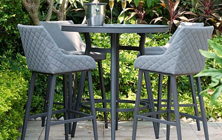 Maze Regal Outdoor Flanelle Fabric 4 Seat Round Bar Set 