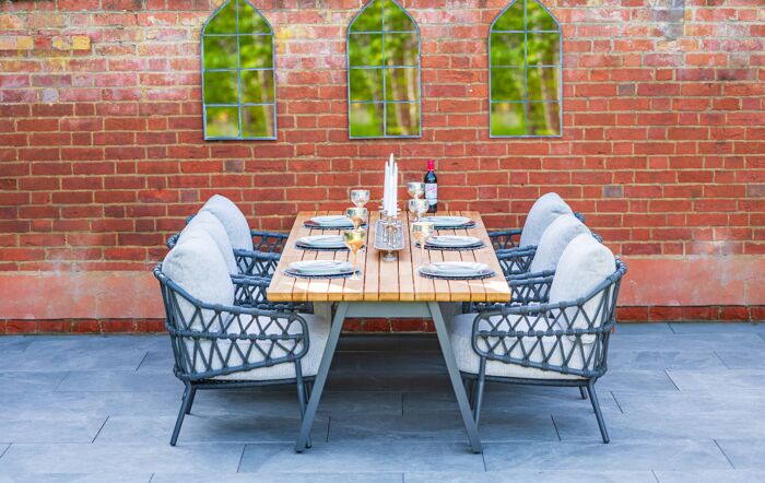 4 Seasons Outdoor Calpi 6 Seat Rectangular Teak Garden Dining Set