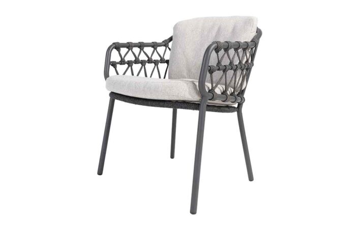 4 Seasons Outdoor Calpi 6 Seat Dining Set with HPL Top Table with a Lazy Susan