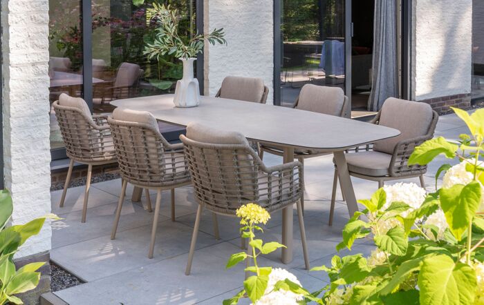 4 Seasons Outdoor Puglia 6 Seat Oval Garden Dining Set