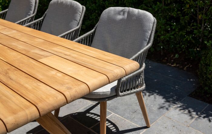 4 Seasons Outdoor Ancora Six Seat Teak Outdoor Dining Set