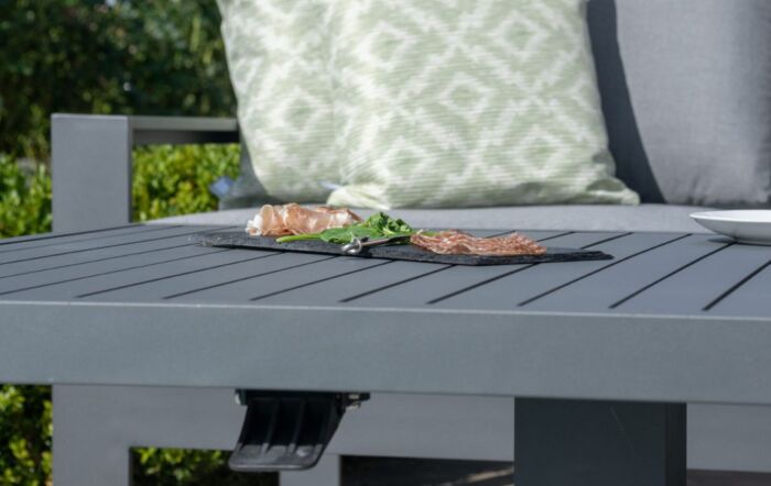 Maze Amalfi Corner Garden Dining Set with Adjustable Table - Grey