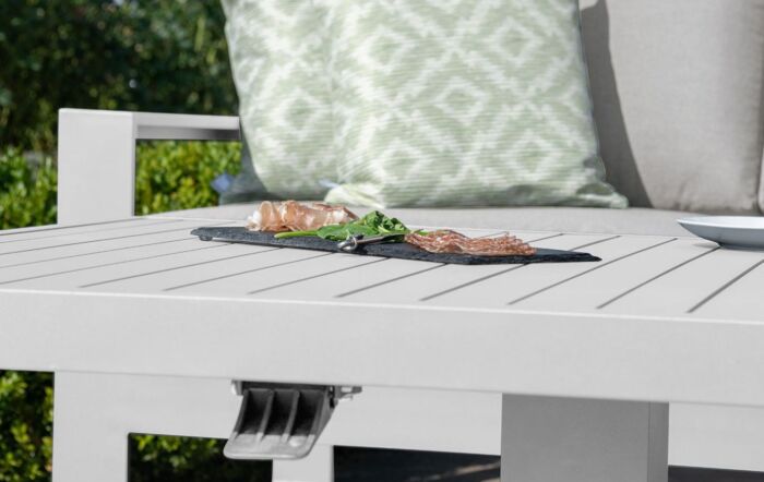 Maze Amalfi Corner Garden Dining Set With Adjustable Table - White