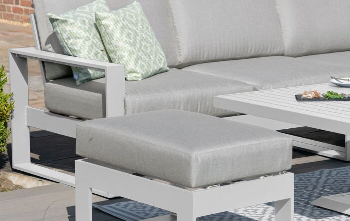 Maze Amalfi Corner Garden Dining Set With Adjustable Table - White