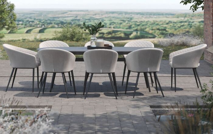 Maze Ambition Oatmeal 8 Seat Oval Dining Set 