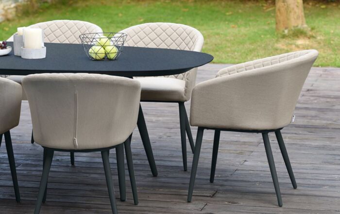 Maze Ambition Oatmeal 8 Seat Oval Dining Set 