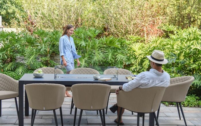 Maze Ambition Rectangular 8 Seat Fire Pit Dining Set