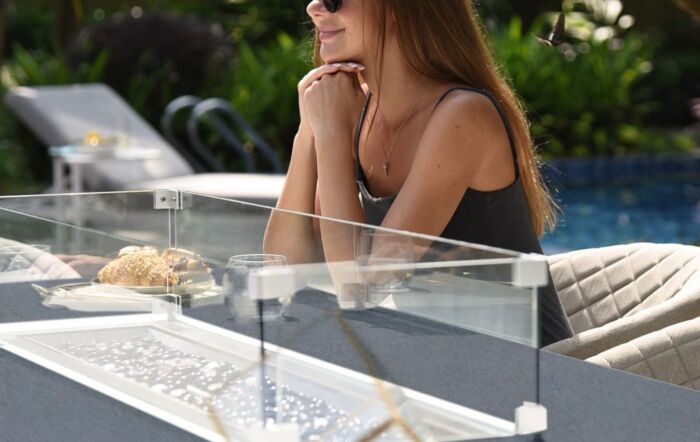 Maze Ambition Rectangular 8 Seat Fire Pit Dining Set