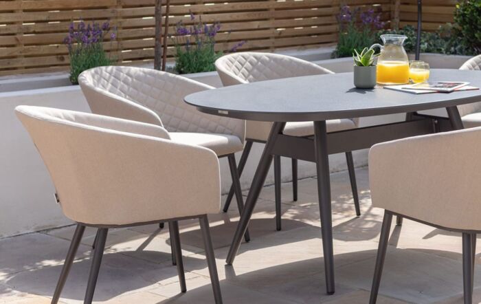 Maze Ambition Oatmeal 6 Seat Oval Dining Set 