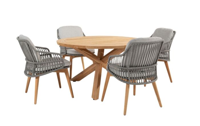 Four Seasons Outdoor Ancora 4 Dining Chairs with Prado Dining Table