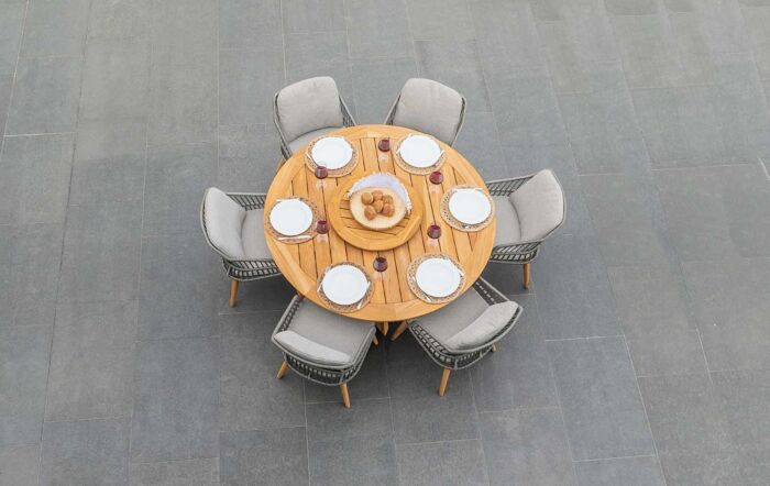 Four Seasons Outdoor Ancora 4 Dining Chairs with Prado Dining Table